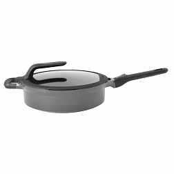 Сотейник с крышкой 28см 4,6 л съемная ручка Gem grey